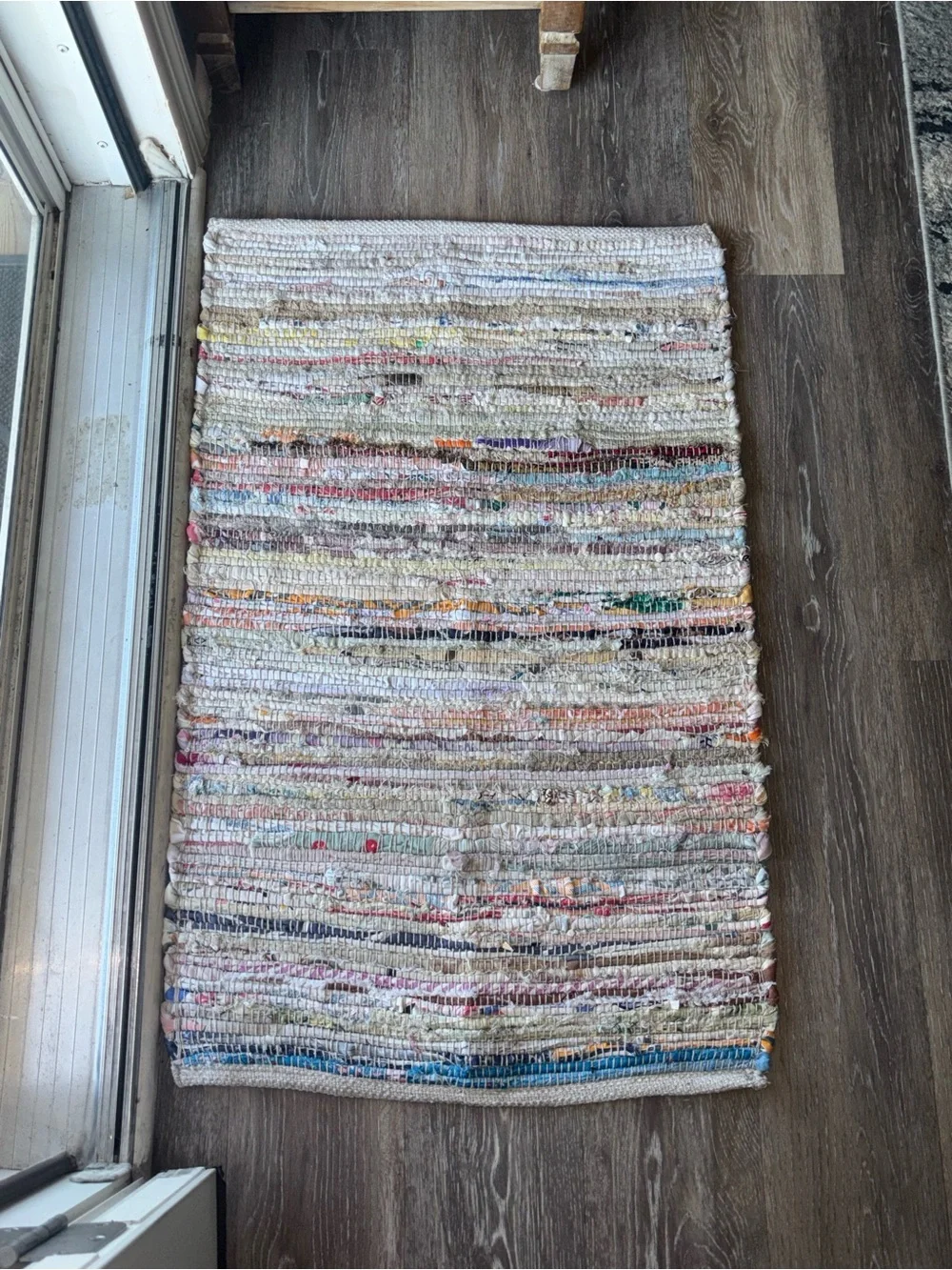 Neutral Multicolor Woven Door Mat - Lightweight Accent Rug